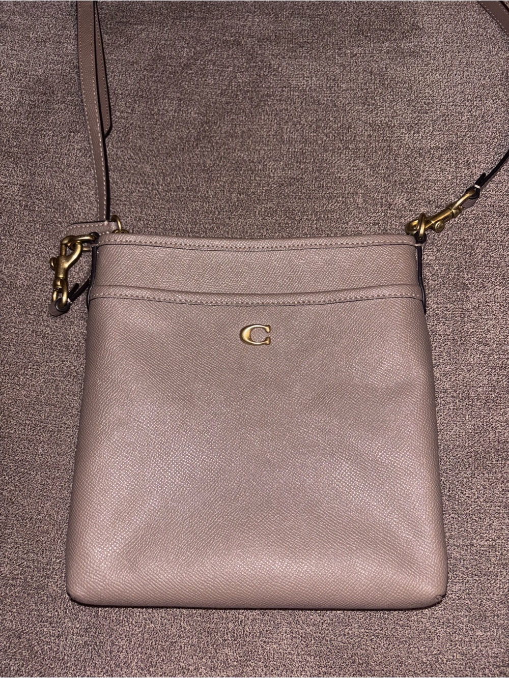 Coach Leather Crossbody Bag in Taupe